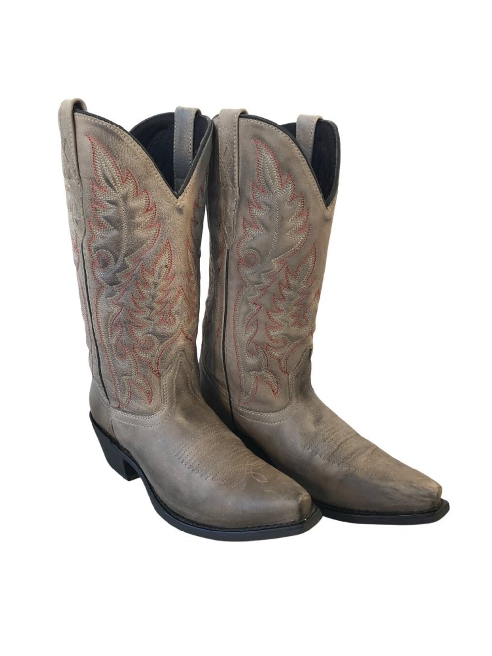 Laredo Shockalot Womens Gray Leather Cowboy Western Boots 6 M